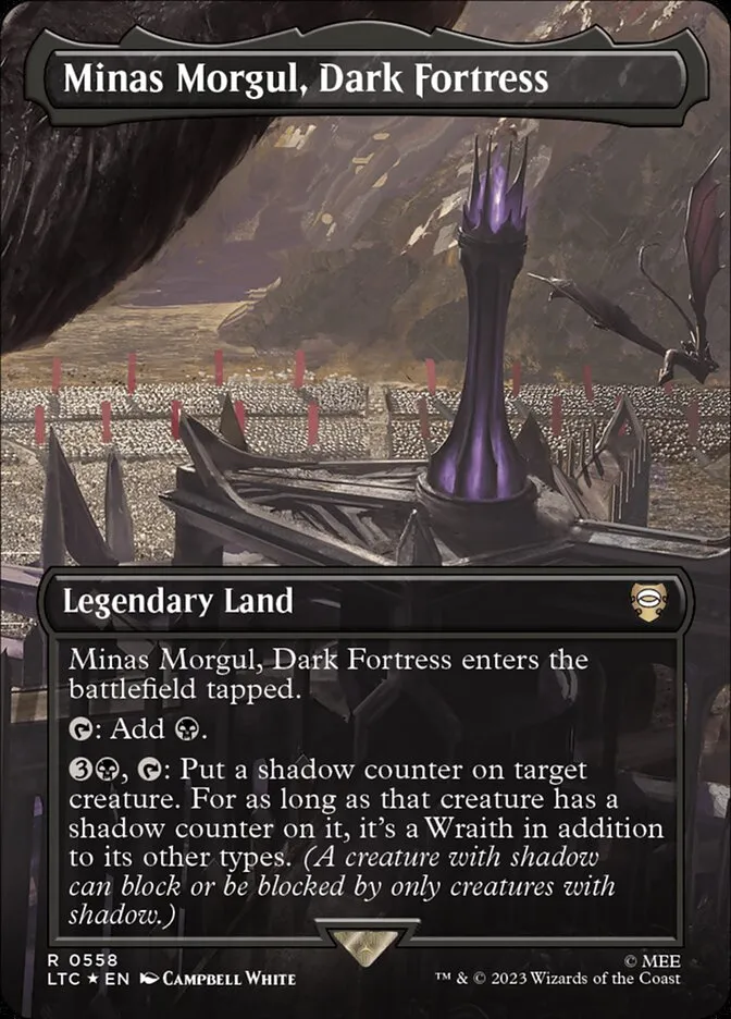 2023 Tales of Middle-earth Commander Minas Morgul, Dark Fortress #558 rare card image