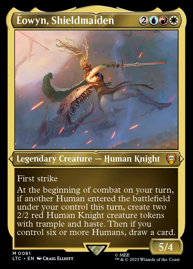 2023 Tales of Middle-earth Commander Éowyn, Shieldmaiden #81 mythic card image