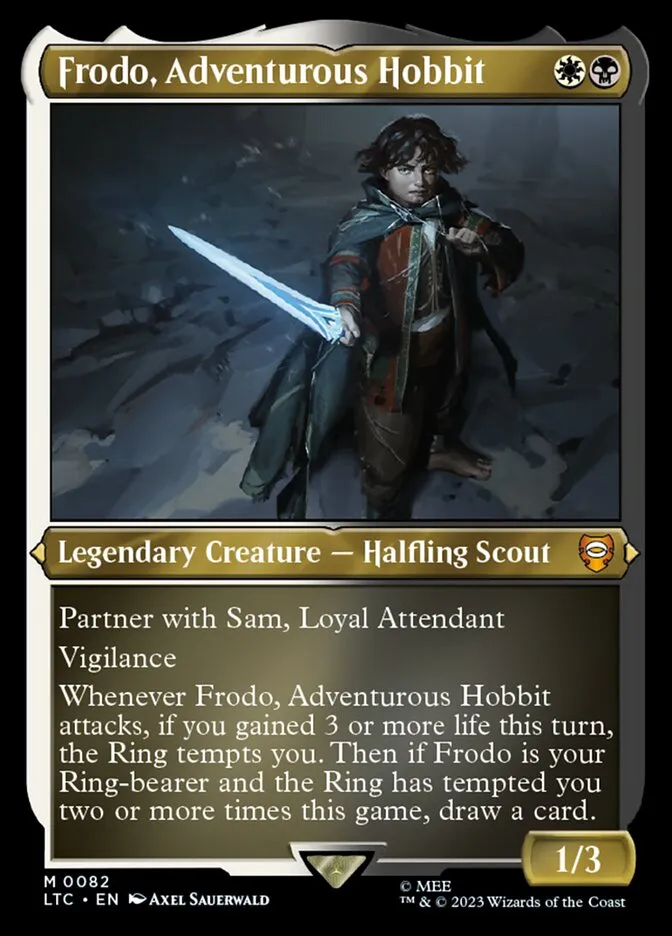 2023 Tales of Middle-earth Commander Frodo, Adventurous Hobbit #82 mythic card image