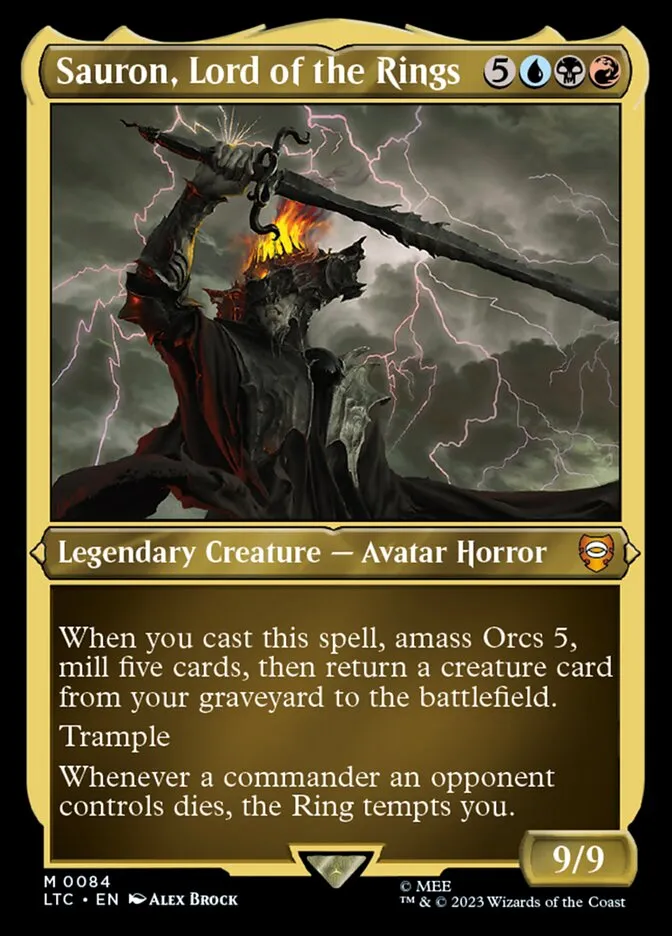 2023 Tales of Middle-earth Commander Sauron, Lord of the Rings #84 mythic card image