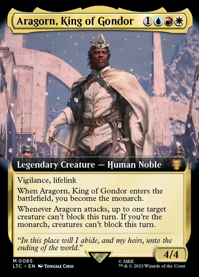 2023 Tales of Middle-earth Commander Aragorn, King of Gondor #85 mythic card image
