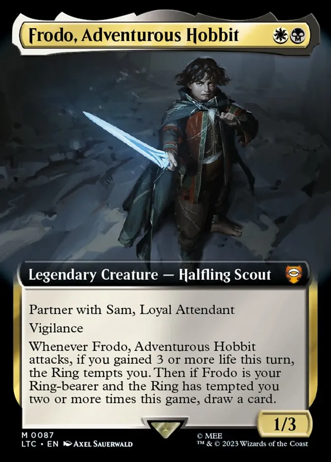 2023 Tales of Middle-earth Commander Frodo, Adventurous Hobbit #87 mythic card image