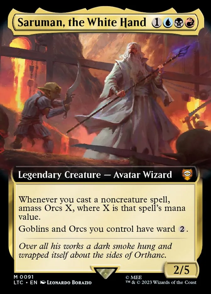 2023 Tales of Middle-earth Commander Saruman, the White Hand #91 mythic card image