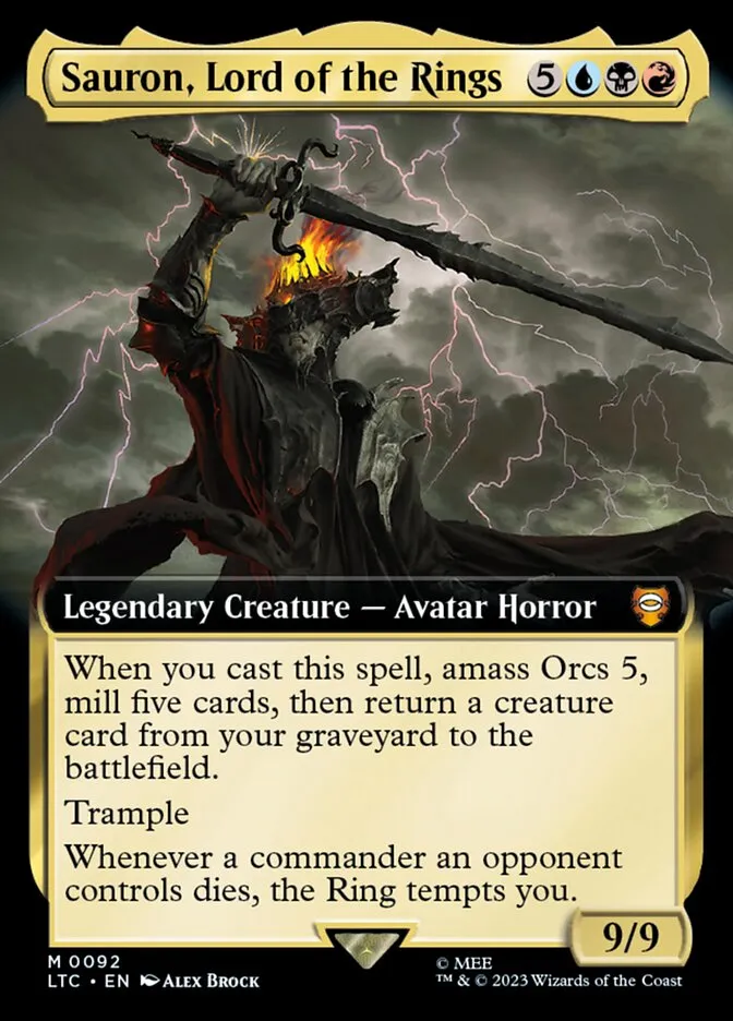 2023 Tales of Middle-earth Commander Sauron, Lord of the Rings #92 mythic card image