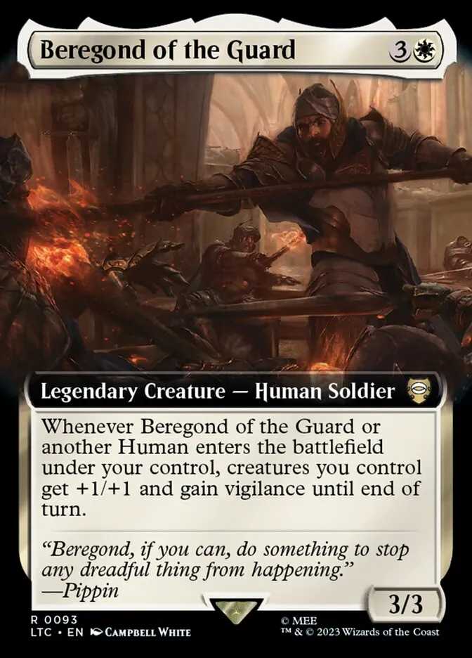 2023 Tales of Middle-earth Commander Beregond of the Guard #93 rare card image