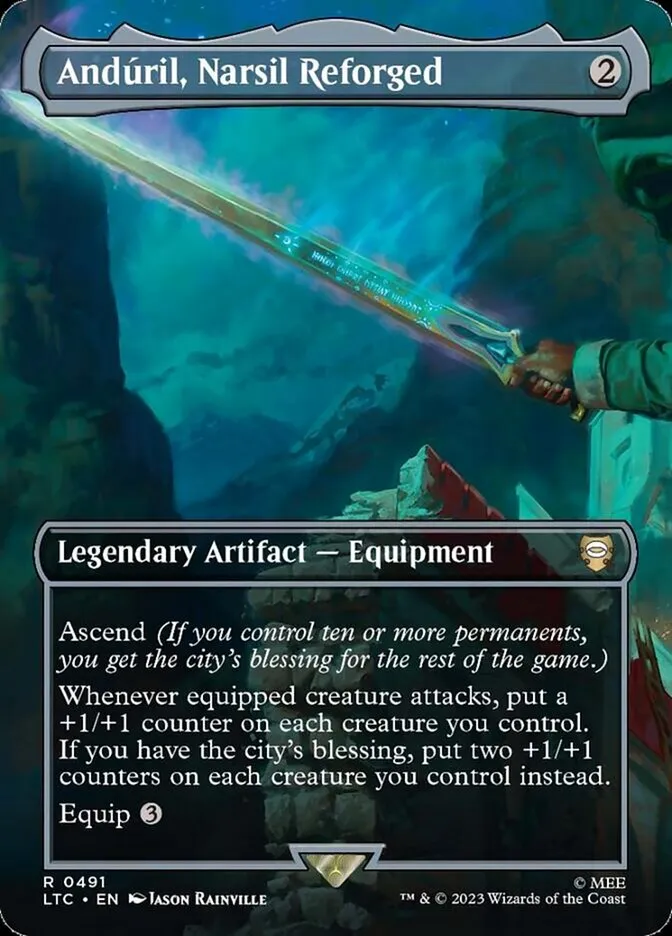 2023 Tales of Middle-earth Commander Andúril, Narsil Reforged #491 rare card image