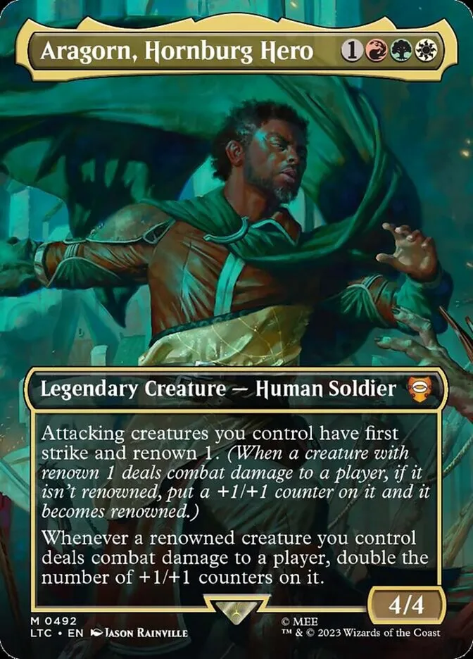 2023 Tales of Middle-earth Commander Aragorn, Hornburg Hero #492 mythic card image