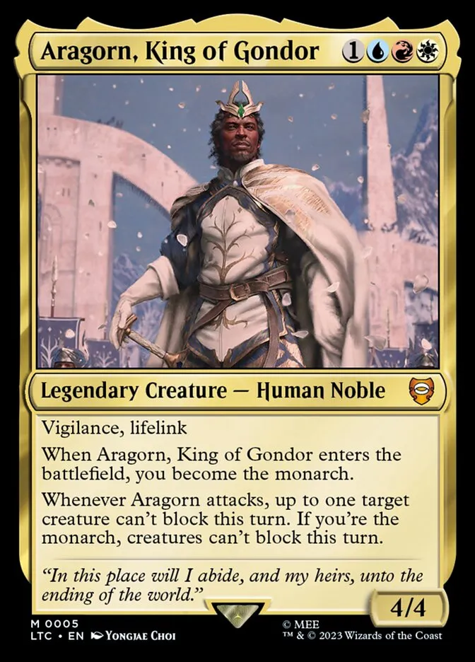 2023 Tales of Middle-earth Commander Aragorn, King of Gondor #5 mythic card image