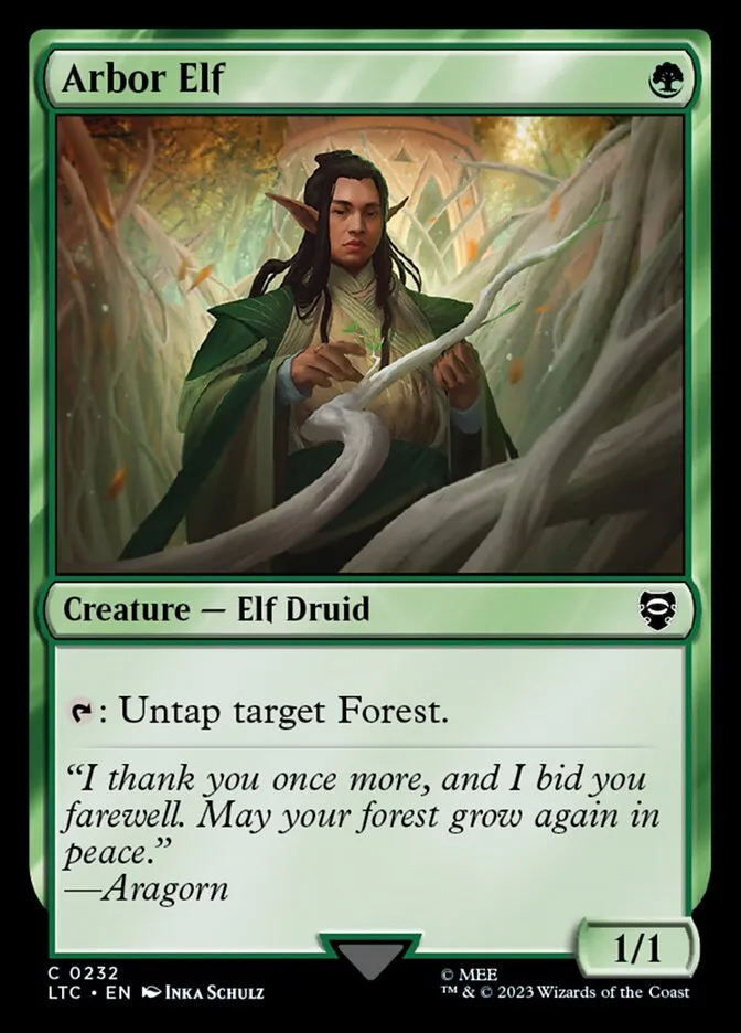 2023 Tales of Middle-earth Commander Arbor Elf common #232 common card image