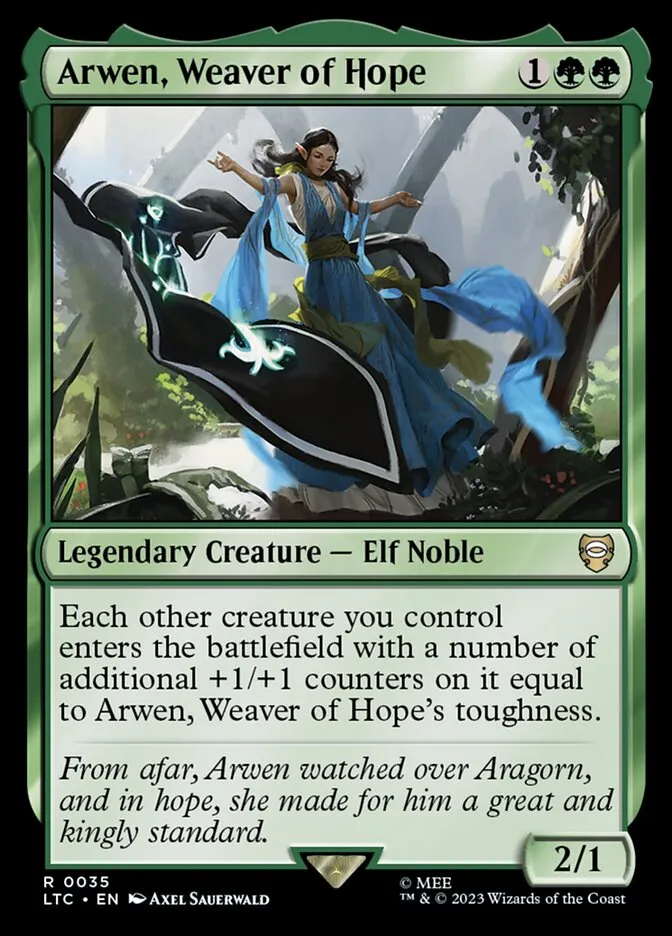 2023 Tales of Middle-earth Commander Arwen, Weaver of Hope #35 rare card image