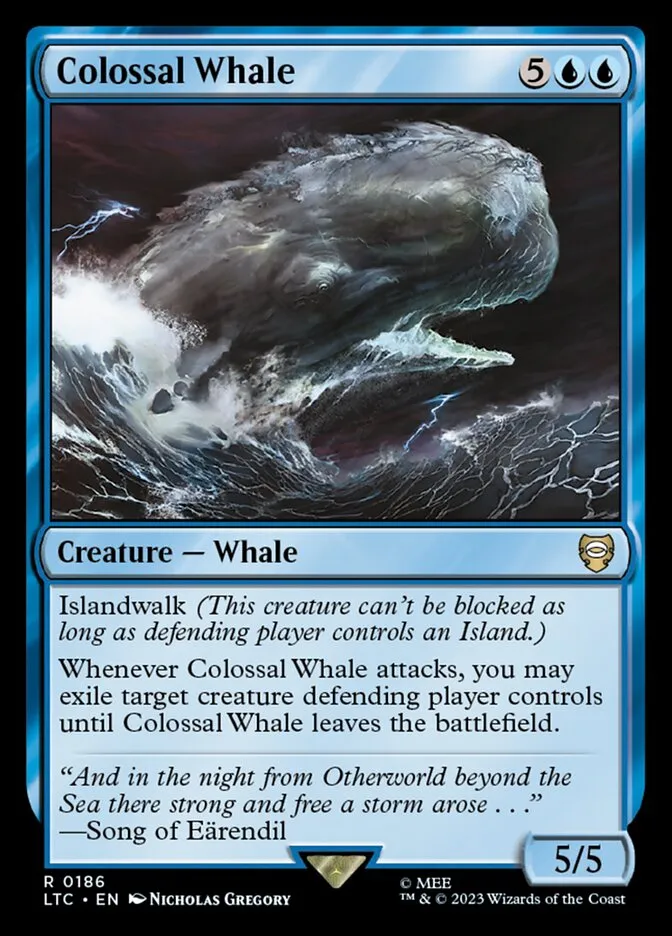 2023 Tales of Middle-earth Commander Colossal Whale #186 rare card image