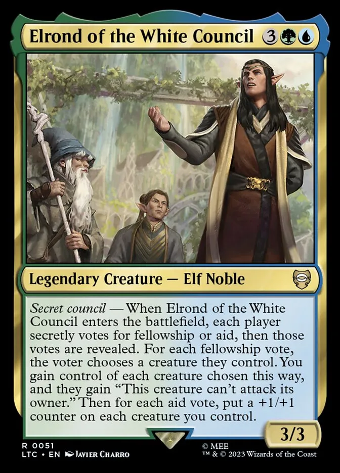 2023 Tales of Middle-earth Commander Elrond of the White Council #51 rare card image