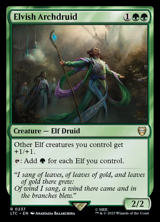 2023 Tales of Middle-earth Commander Elvish Archdruid #237 rare card image