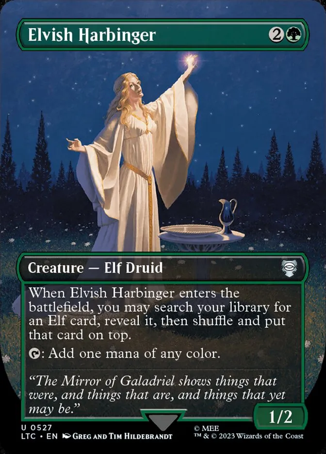 2023 Tales of Middle-earth Commander Elvish Harbinger #527 uncommon card image