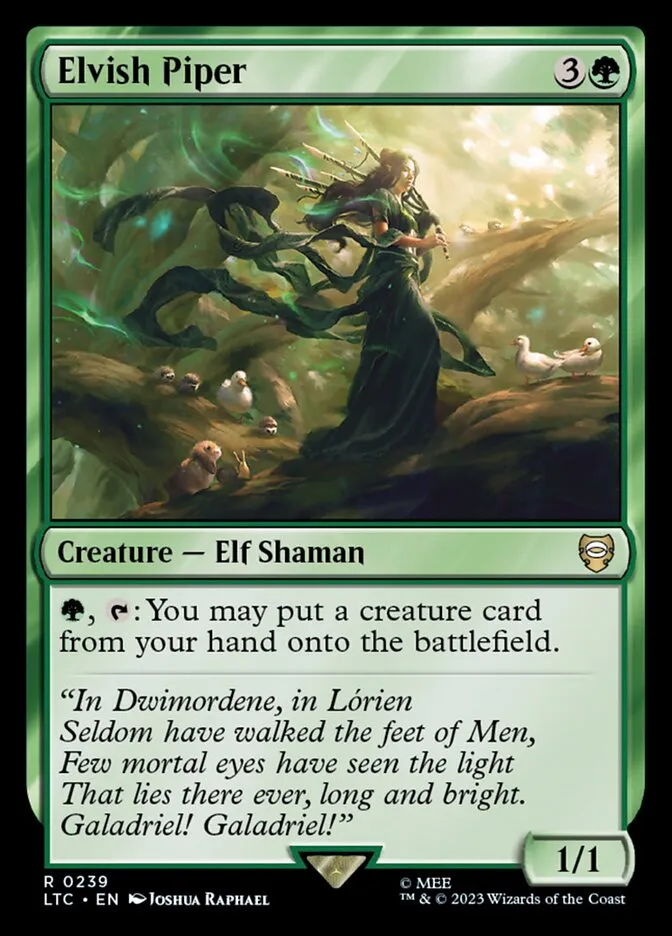 2023 Tales of Middle-earth Commander Elvish Piper #239 rare card image