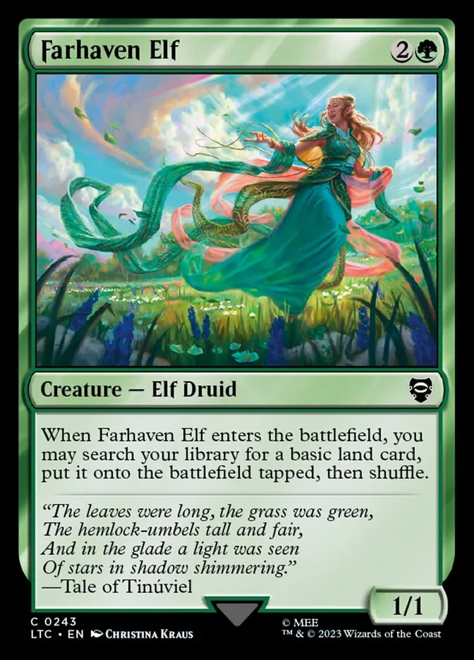 2023 Tales of Middle-earth Commander Farhaven Elf common #243 common card image