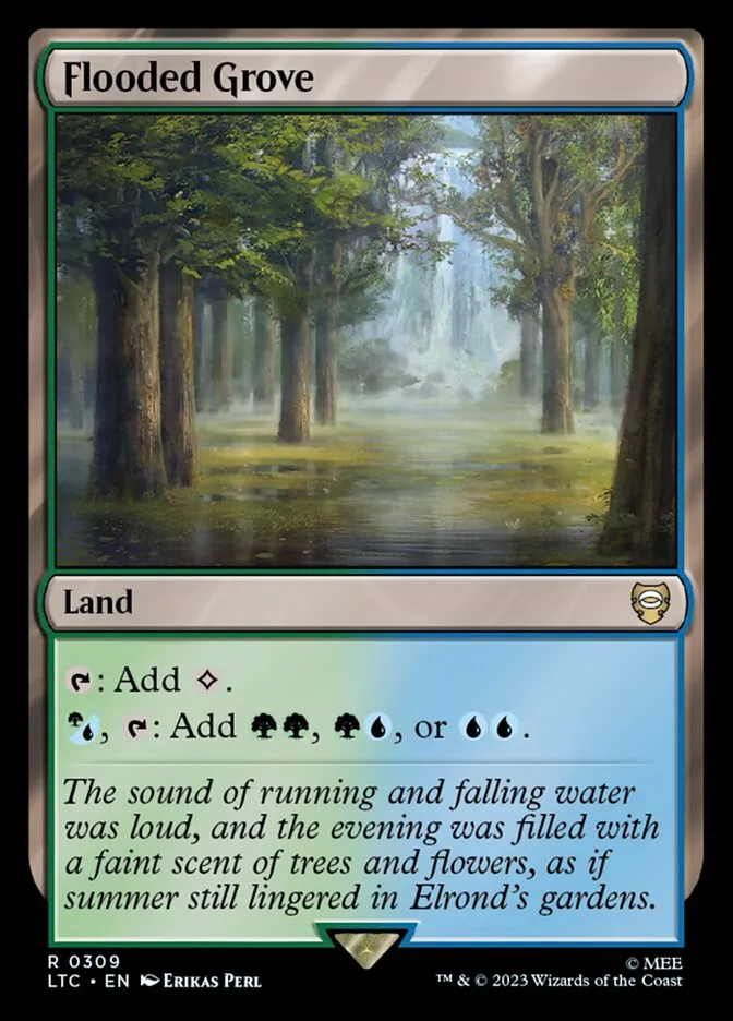 2023 Tales of Middle-earth Commander Flooded Grove #309 rare card image