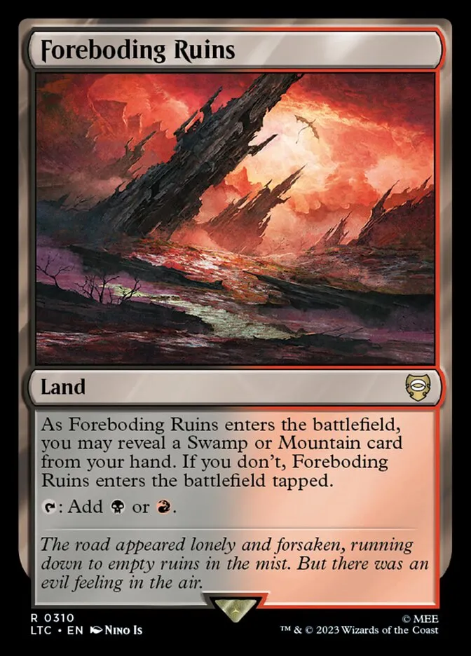 2023 Tales of Middle-earth Commander Foreboding Ruins #310 rare card image