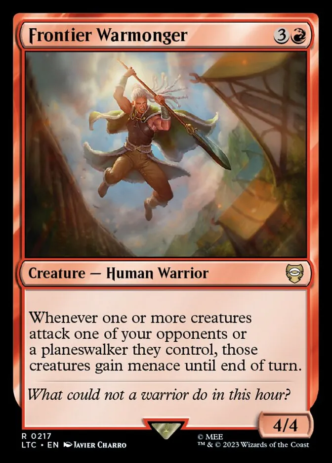 2023 Tales of Middle-earth Commander Frontier Warmonger #217 rare card image