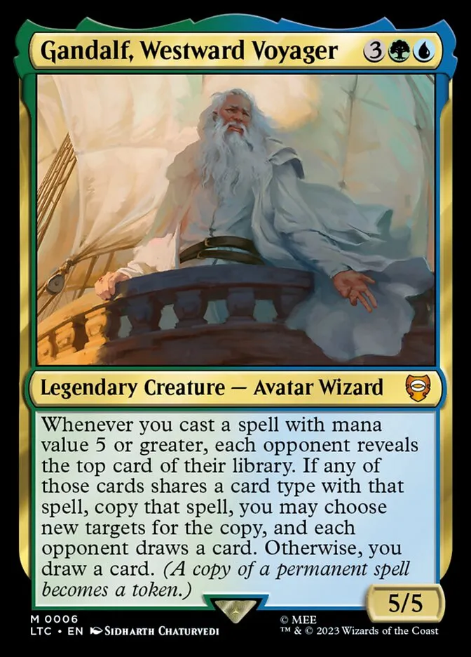 2023 Tales of Middle-earth Commander Gandalf, Westward Voyager #6 mythic card image