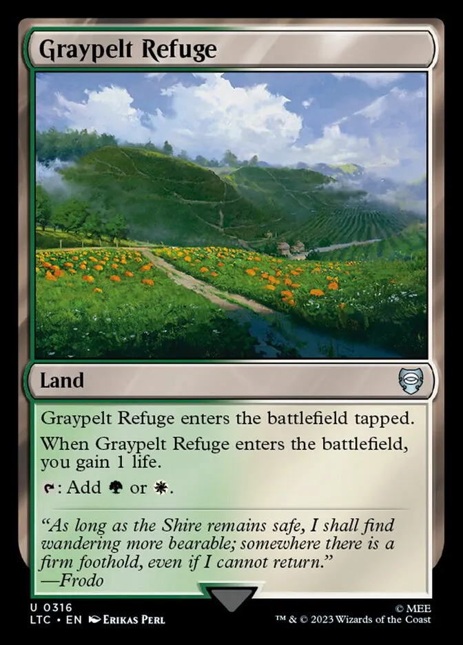 2023 Tales of Middle-earth Commander Graypelt Refuge #316 uncommon card image