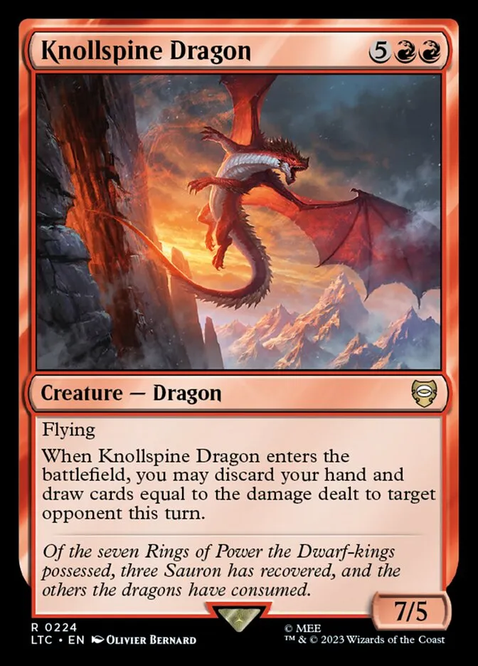 2023 Tales of Middle-earth Commander Knollspine Dragon #224 rare card image