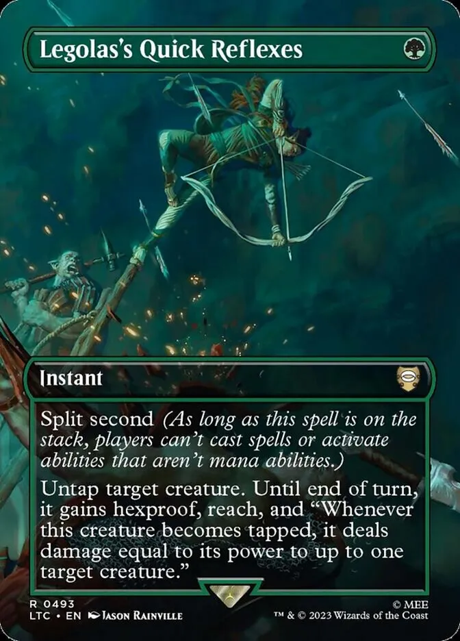 2023 Tales of Middle-earth Commander Legolas's Quick Reflexes #493 rare card image