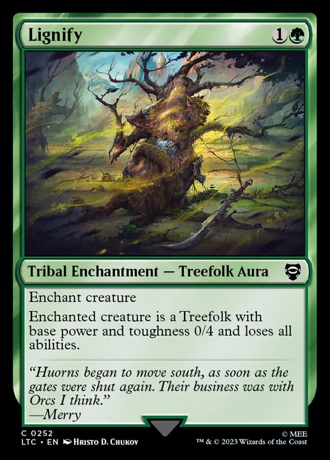 2023 Tales of Middle-earth Commander Lignify common #252 common card image
