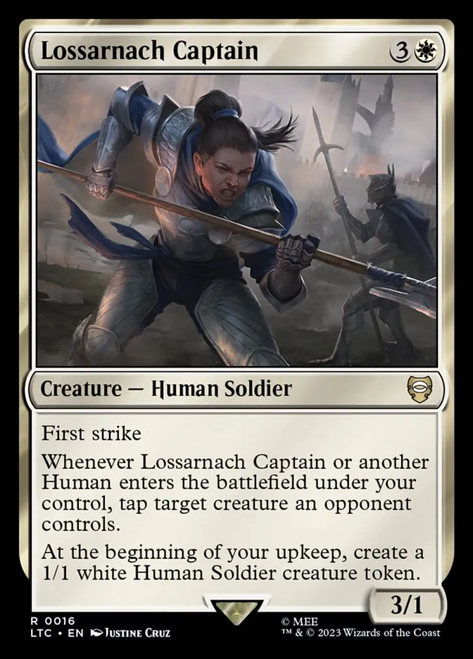 2023 Tales of Middle-earth Commander Lossarnach Captain #16 rare card image
