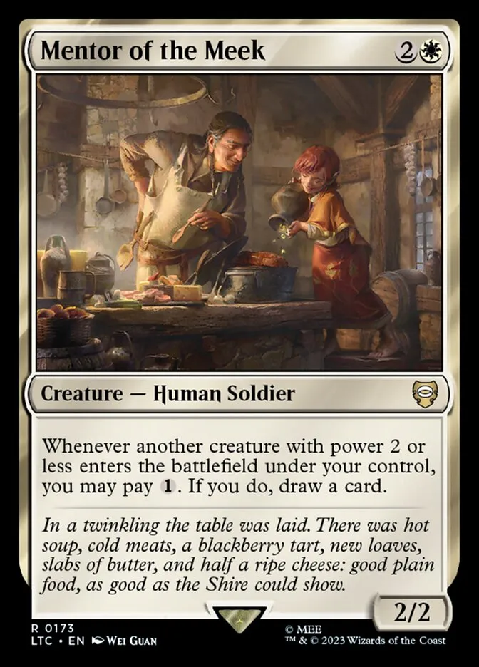 2023 Tales of Middle-earth Commander Mentor of the Meek #173 rare card image