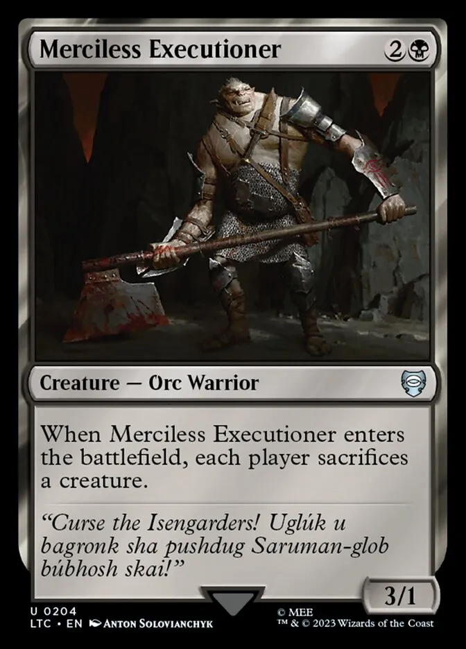 2023 Tales of Middle-earth Commander Merciless Executioner #204 uncommon card image