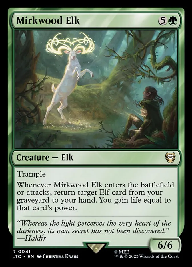2023 Tales of Middle-earth Commander Mirkwood Elk #41 rare card image