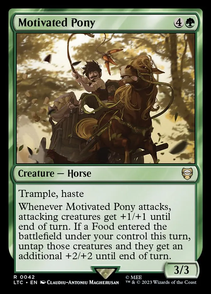 2023 Tales of Middle-earth Commander Motivated Pony #42 rare card image