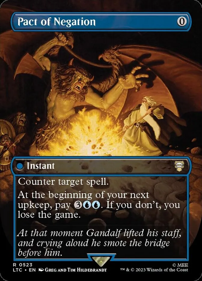 2023 Tales of Middle-earth Commander Pact of Negation #523 rare card image