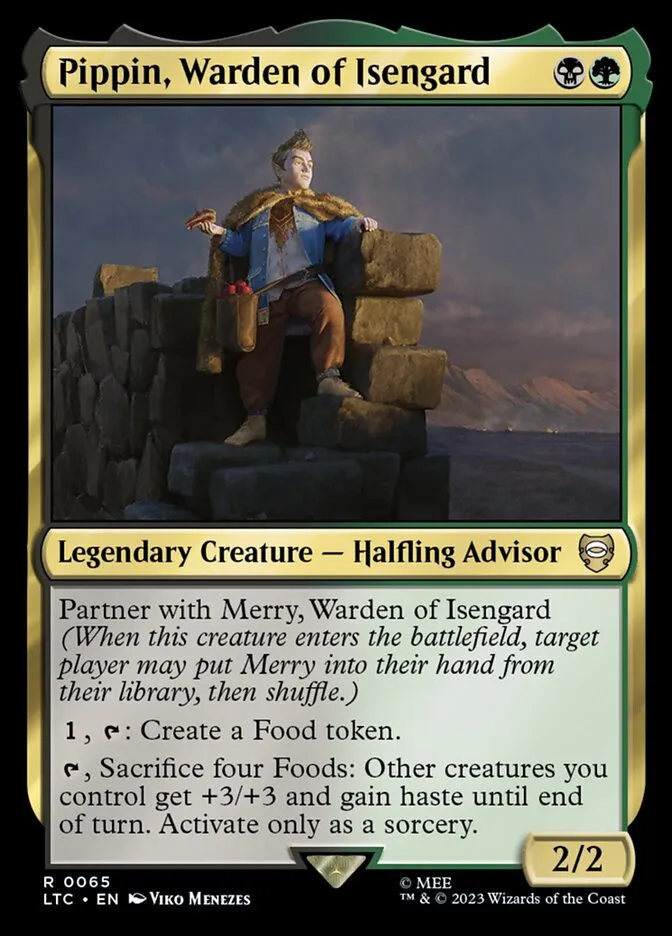 2023 Tales of Middle-earth Commander Pippin, Warden of Isengard #65 rare card image