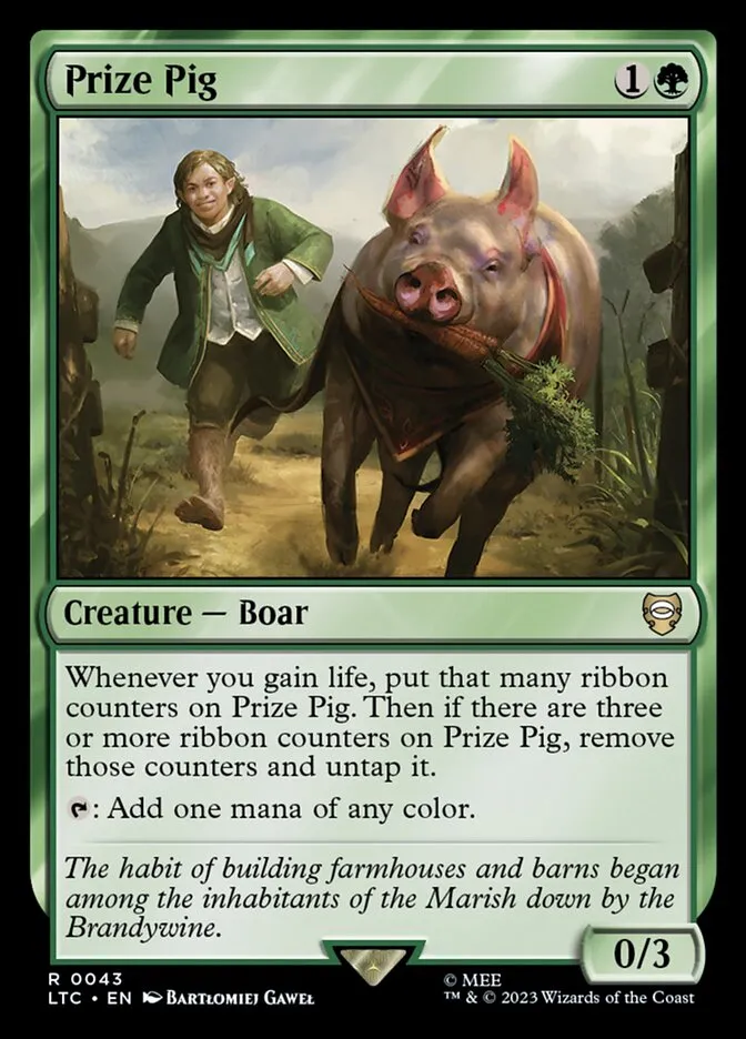 2023 Tales of Middle-earth Commander Prize Pig #43 rare card image