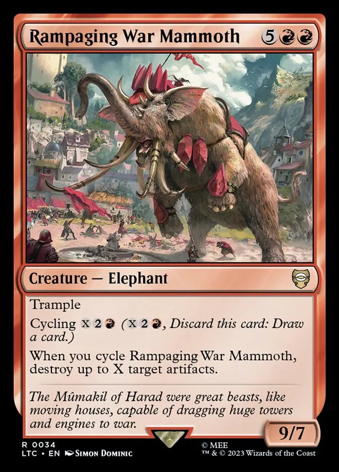 2023 Tales of Middle-earth Commander Rampaging War Mammoth #34 rare card image