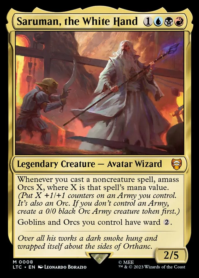 2023 Tales of Middle-earth Commander Saruman, the White Hand #8 mythic card image