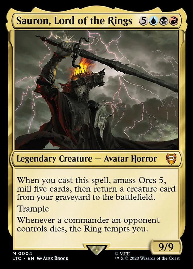 2023 Tales of Middle-earth Commander Sauron, Lord of the Rings #4 mythic card image
