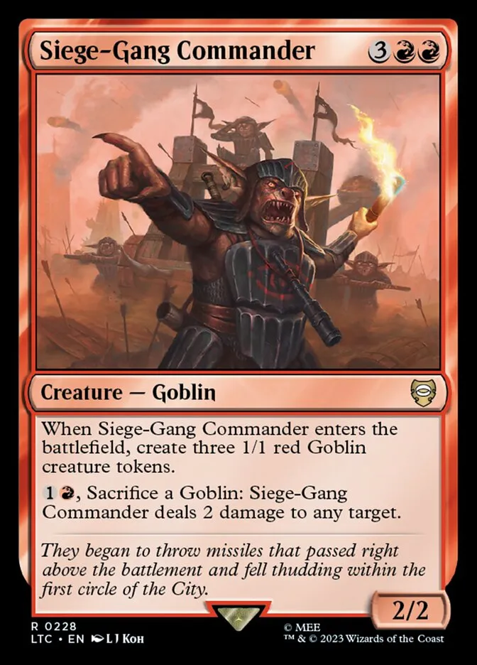2023 Tales of Middle-earth Commander Siege-Gang Commander #228 rare card image