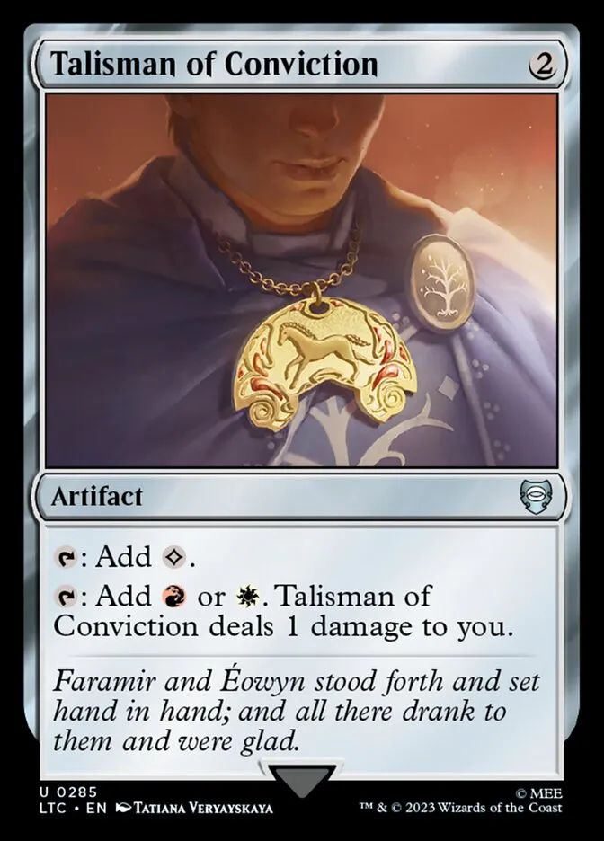 2023 Tales of Middle-earth Commander Talisman of Conviction #285 uncommon card image