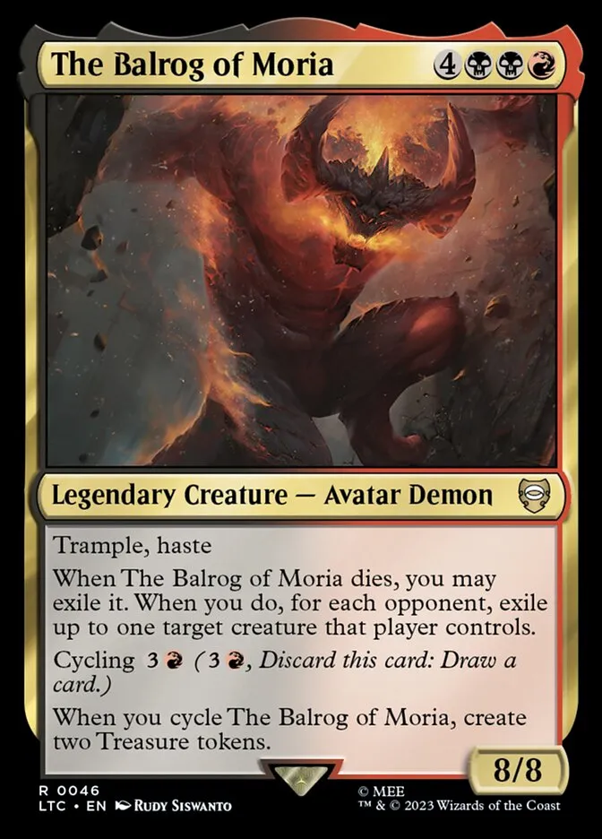 2023 Tales of Middle-earth Commander The Balrog of Moria #46 rare card image