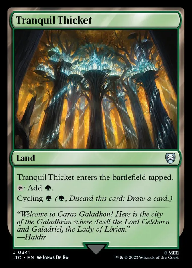 2023 Tales of Middle-earth Commander Tranquil Thicket #341 uncommon card image
