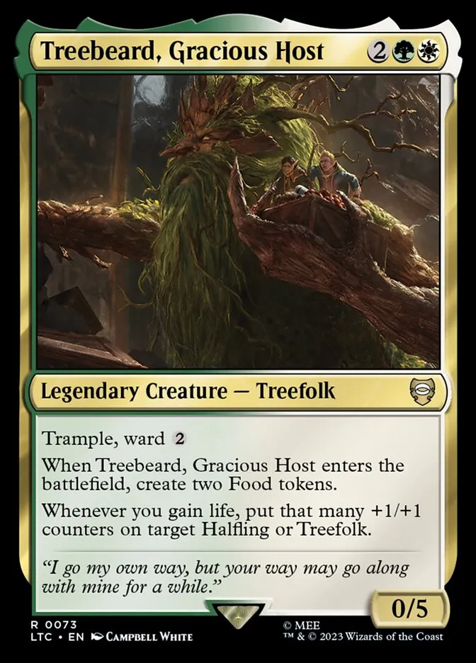 2023 Tales of Middle-earth Commander Treebeard, Gracious Host #73 rare card image