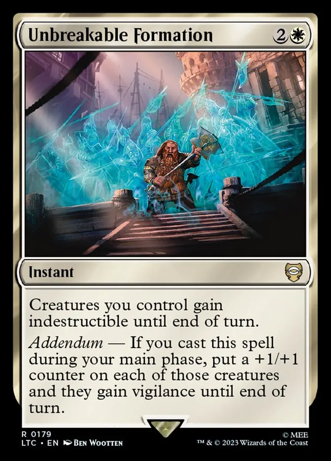2023 Tales of Middle-earth Commander Unbreakable Formation #179 rare card image