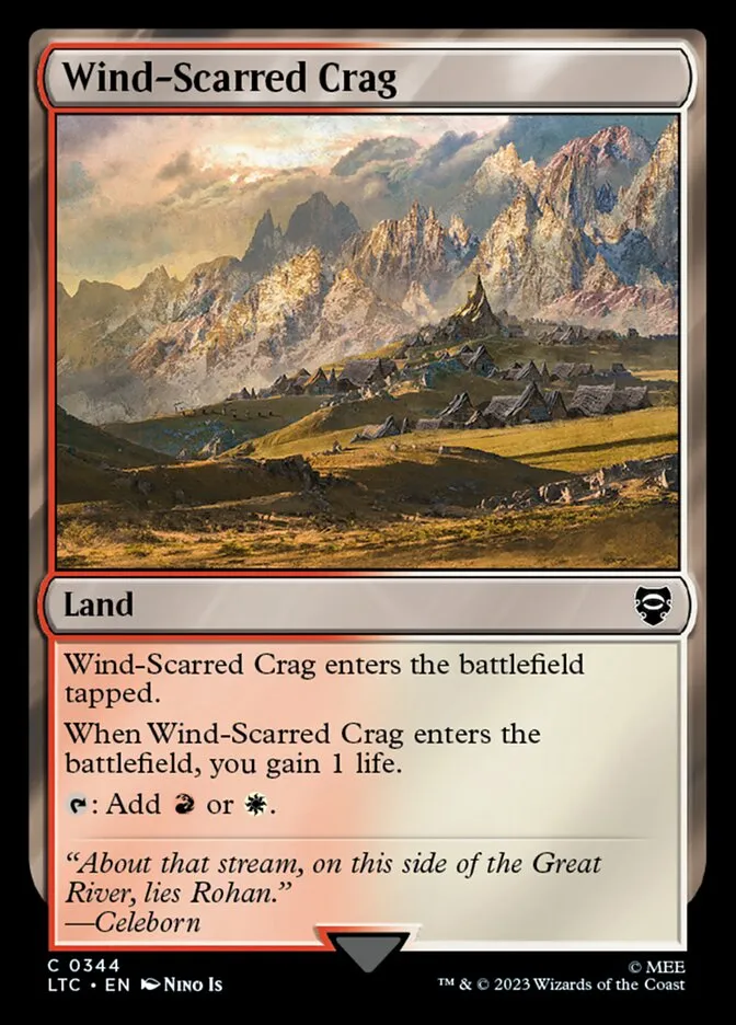 2023 Tales of Middle-earth Commander Wind-Scarred Crag common #344 common card image