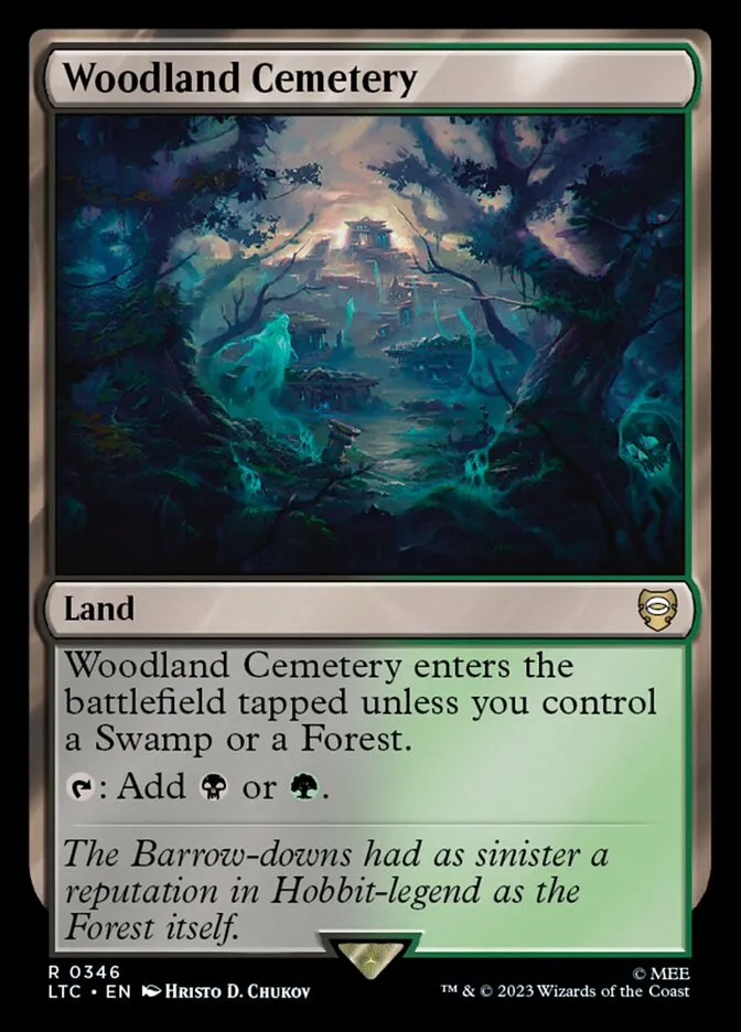 2023 Tales of Middle-earth Commander Woodland Cemetery #346 rare card image