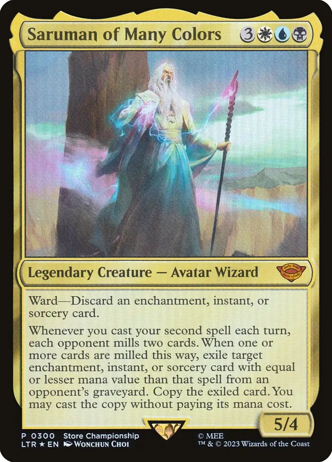 2023 The Lord of the Rings: Tales of Middle-earth Saruman of Many Colors #300 mythic card image