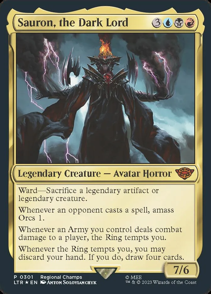 2023 The Lord of the Rings: Tales of Middle-earth Sauron, the Dark Lord #301 mythic card image
