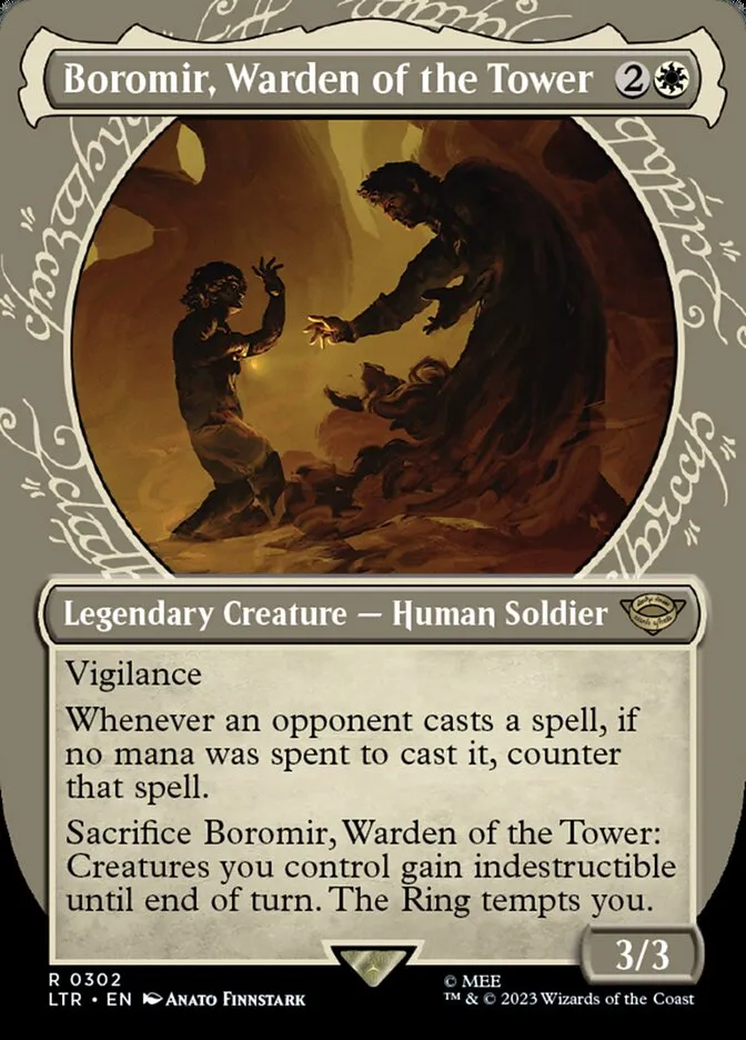 2023 The Lord of the Rings: Tales of Middle-earth Boromir, Warden of the Tower #302 rare card image